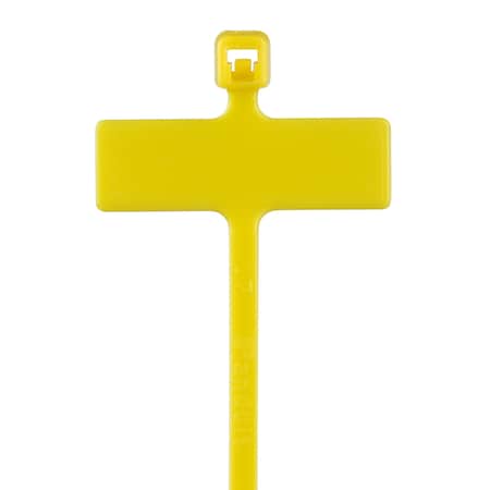 Panduit Cable Tie, 4 in L, 3/4 in Max Bundle Dia., Yellow, Nylon 6/6, 18 lb Strength, 1000 PK PLM1M-M4Y